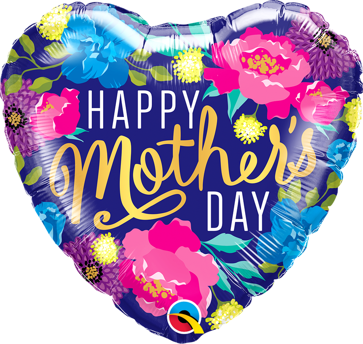 Happy Mothers Day Colourful Peonies Foil Balloon 18''