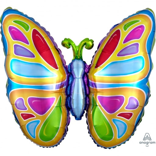 25" Bright Butterfly Foil Balloon