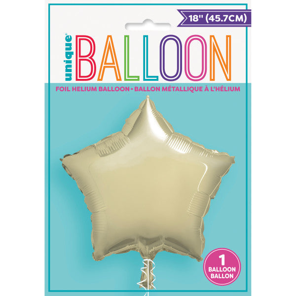 18'' Packaged Champagne Gold Foil Star Balloon