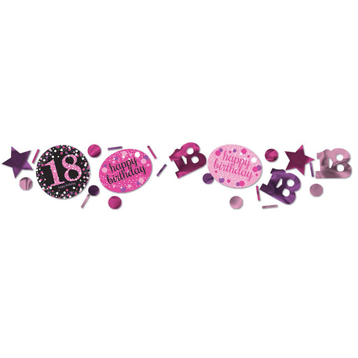 Pink Sparkling Celebration 18th 3 Pack Value Confetti 34g 