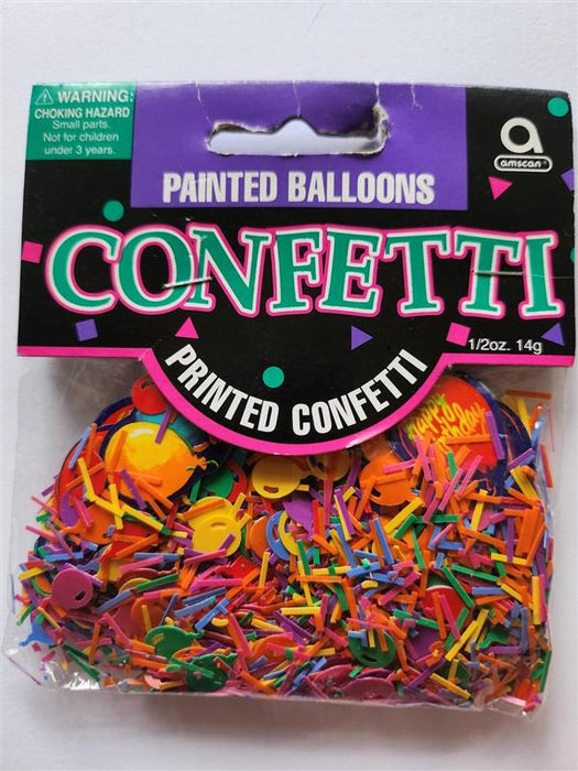 Happy Birthday Painted Balloons Confetti 14g