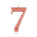 Metallic Rose Gold Number 7 Birthday Candle