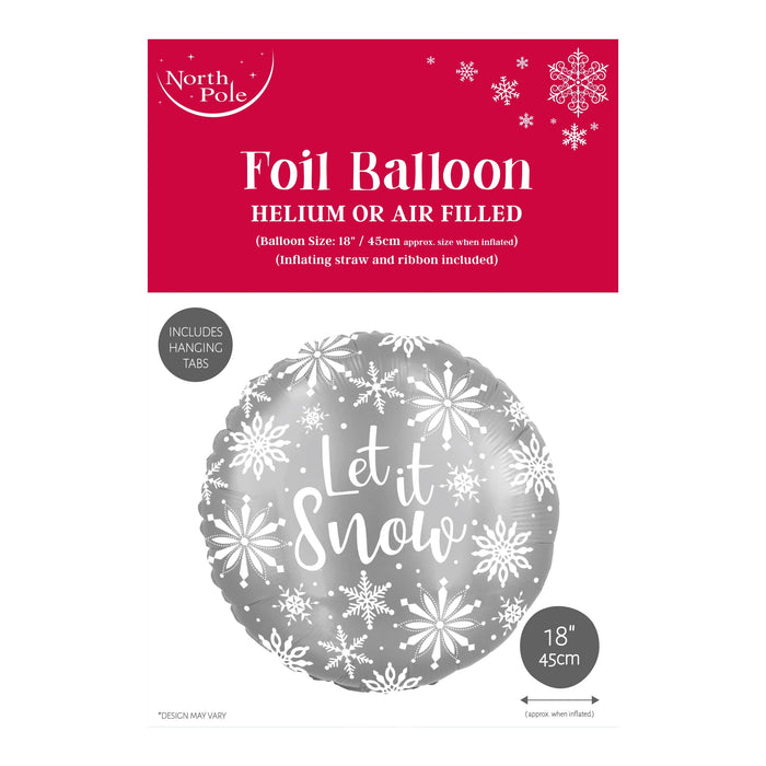 EuroWrap Foil Balloon 18" Let Is Snow Foil Balloon