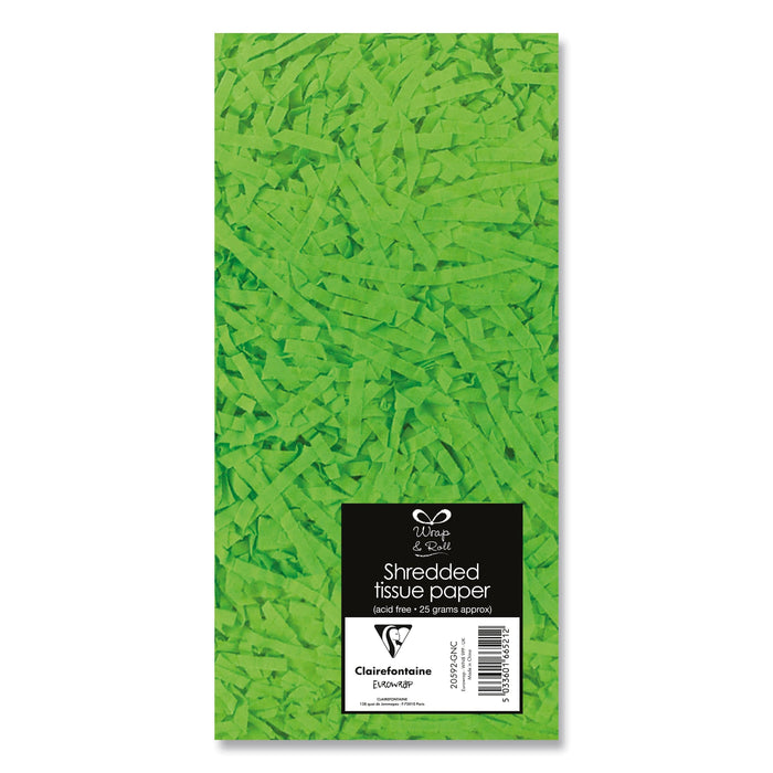 EuroWrap Shredded Paper Shredded Green Tissue Paper