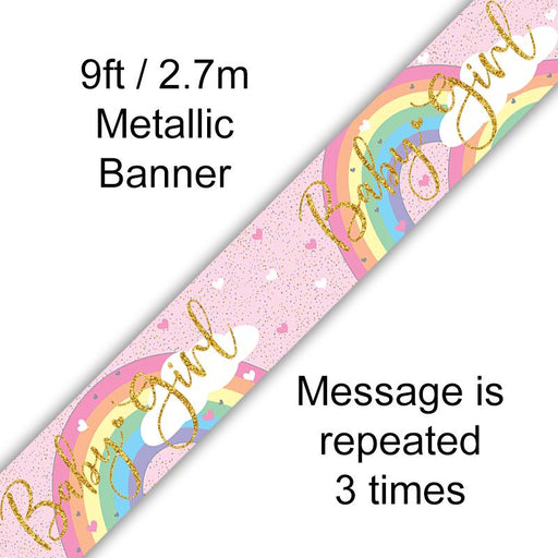 9Ft Banner Pastel Rainbow Girl Holographic