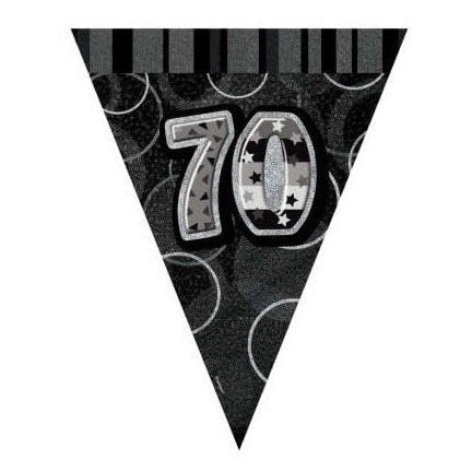 Glitz Black 70 Flag Banner 9Ft