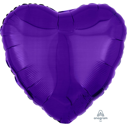 18'' Heart Metallic Purple Plain Foil