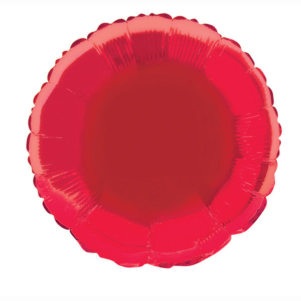 Solid Round Foil Balloon 18'',  - Ruby Red