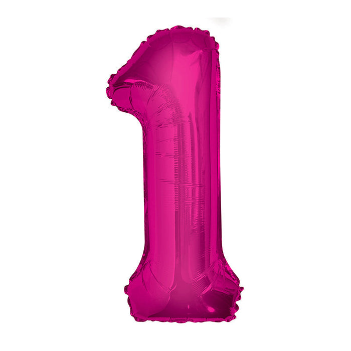 34'' Shape Foil Number 1 - Pink (Unique)