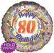 Happy 80th Birthday Holographic 18 Inch