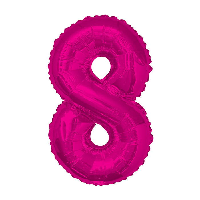 34'' Shape Foil Number 8 - Pink (Unique)