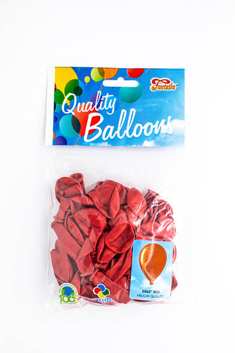 5" Red Pastel Balloons 50pk