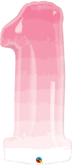 Ombre Pink Number One Foil Balloon