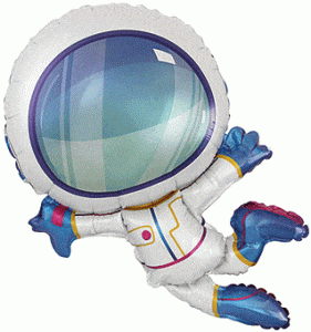 FlexMetal Foil Balloons 14 Inch Mini Astronaut Foil (Flat)