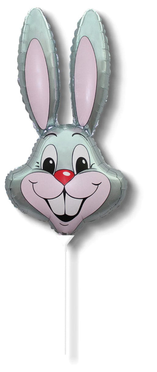 FlexMetal Foil Balloons 16 Inch Mini Rabbit Head Grey (Flat)