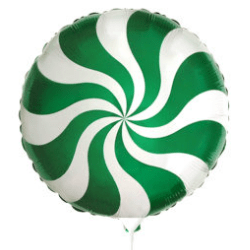 FlexMetal Foil Balloons 9 Inch Green Candy Swirl (Flat)