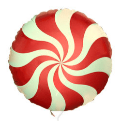 FlexMetal Foil Balloons 9 Inch Red Candy Swirl (Flat)