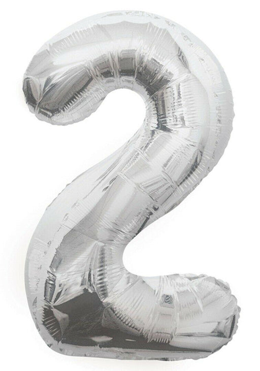 Giant Silver Foil Number '2' Balloon