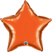 20 Inch Star Orange Plain Foil (Flat)