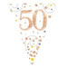 50th Birthday White & Rose Gold Bunting - 11 Flags 3.9M