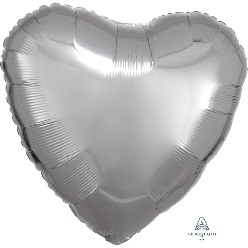 18 Inch Heart Silver Plain Foil (Flat)