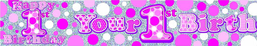 Giant Wall Banner 1st Birthday - Girl