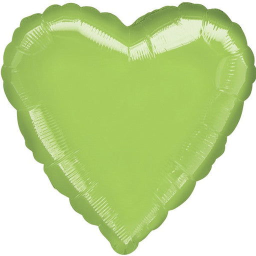 Lime Green Heart Shaped Balloons 18 Inch (Flat)