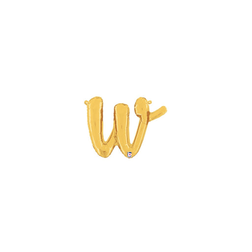 14''/ 24'' Script Foil Letter W - Gold Packaged Air Fill