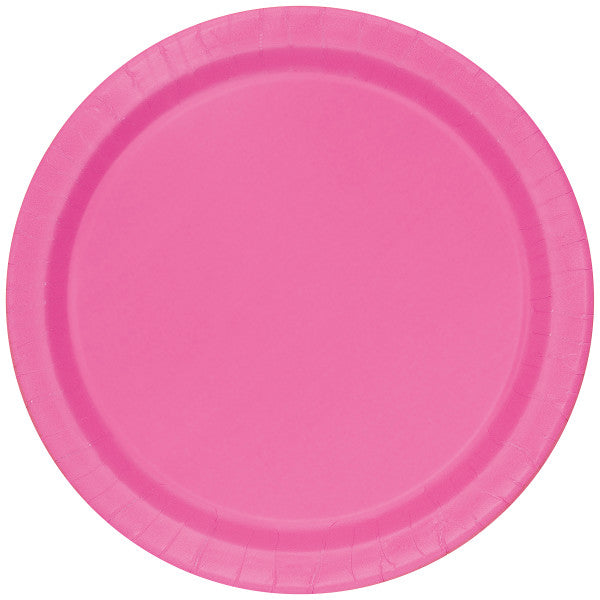 Hot Pink Solid Round 9" Dinner Plates, 16pk