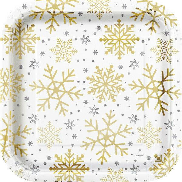 Gold & Silver Snowflake Plates