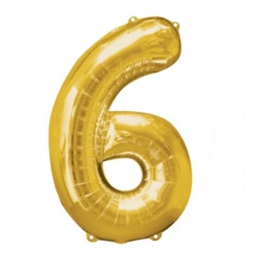 34'' Shape Foil Number 6 - Gold (Anagram)