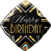 18'' Art Deco Happy Birthday Foil Balloon