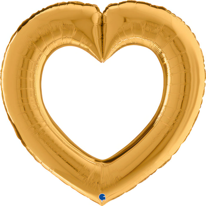 Open Gold Heart 41"