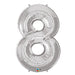 34'' Shape Foil Number 8 - Silver (Qualatex)