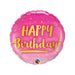 18'' Gold & Pink Happy Birthday Foil Balloon