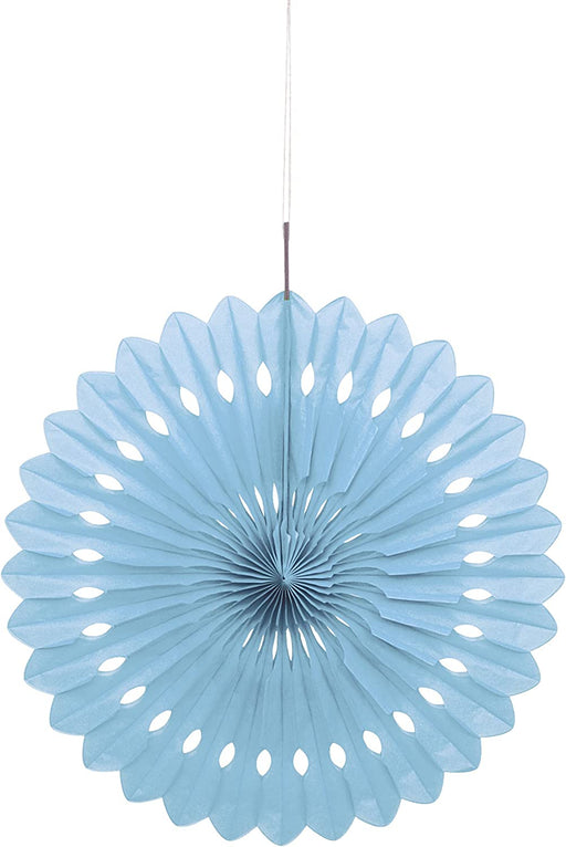 Soft Blue Paper Fan Decoration