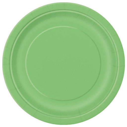 Lime Green Solid Round 7" Dessert Plates (8pk)