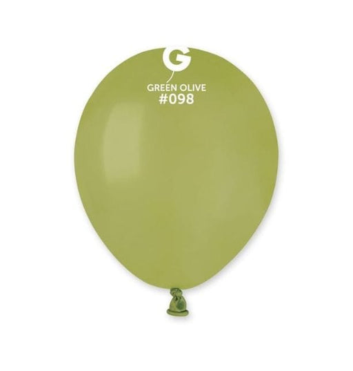 Gemar Latex Balloons 5 Inch (50pk) Natural Green Olive Balloons #098