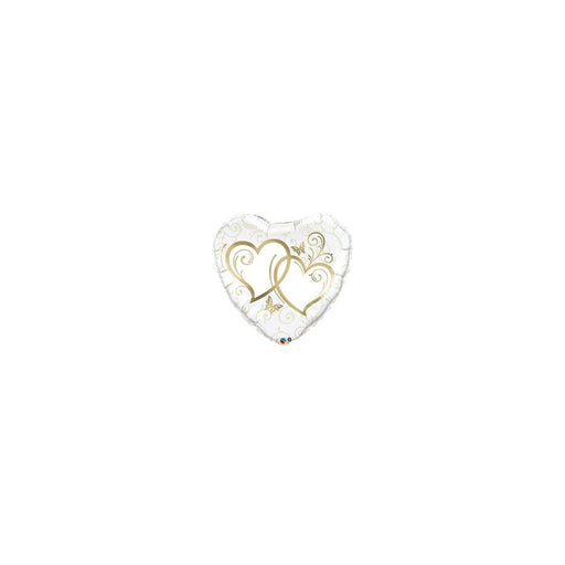 36'' Entwined Hearts Gold Foil Balloon