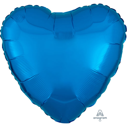 18 Inch Heart Metallic Blue Plain Foil (Flat)