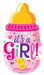 20'' Baby Girl Bottle Shape Foil Balloon