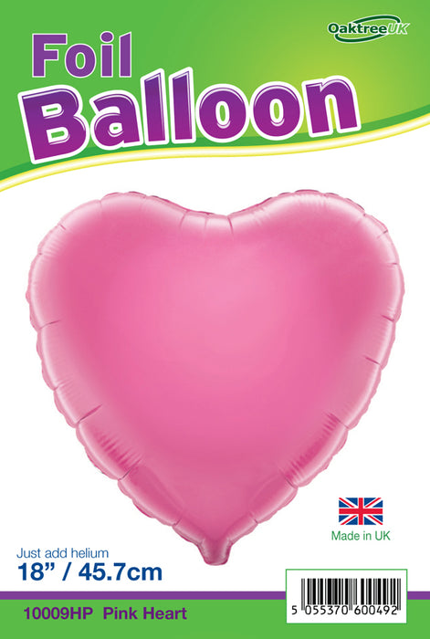 18'' Packaged Pink Heart Foil Balloon