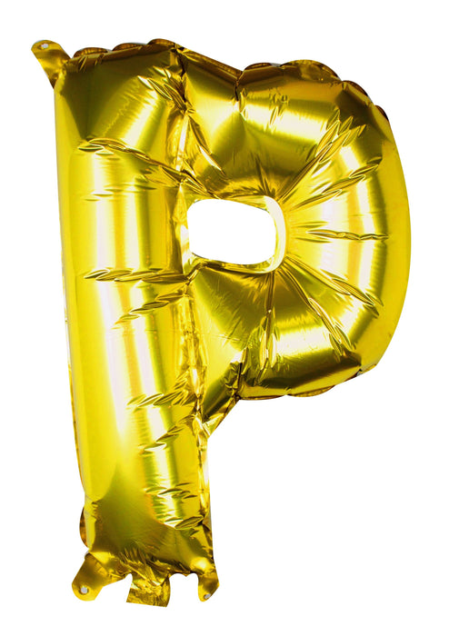 Ballon aluminium lettre P doré 16"