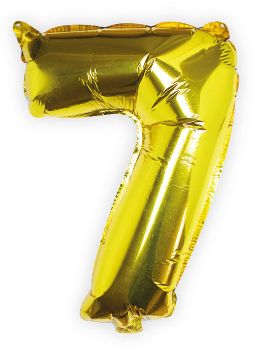 Gold Number 7 Foil Balloon 16"