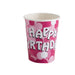 8 Happy Birthday Cups Piink