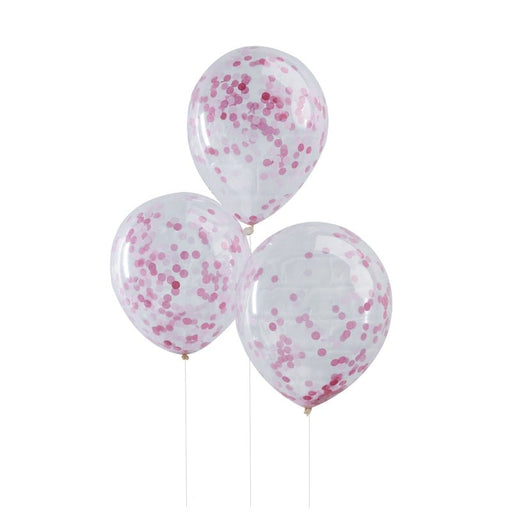 12'' Pink Confetti Latex Balloon 5Pk