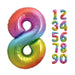 Rainbow Number 8 Shaped Foil Balloon 34'',