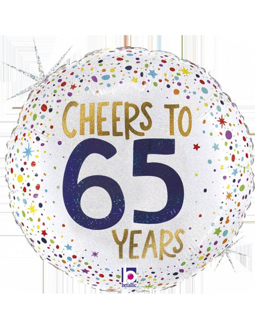 Grabo 18'' 65th Birthday Glitter Holo Balloon