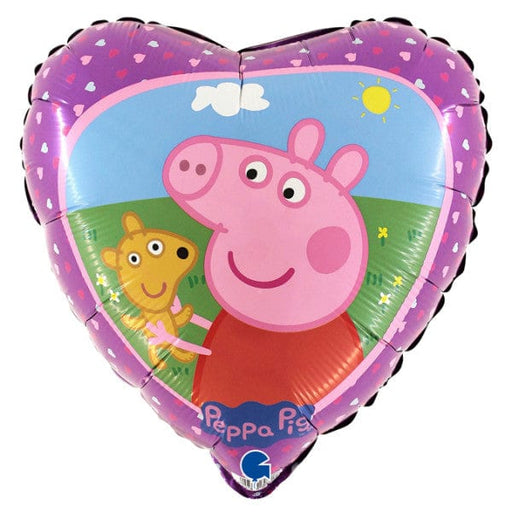 Grabo Foil Balloon Peppa Pig and Teddy Heart 18" Balloon