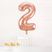 Rose Gold Number 2 Shaped Foil Balloon 34''